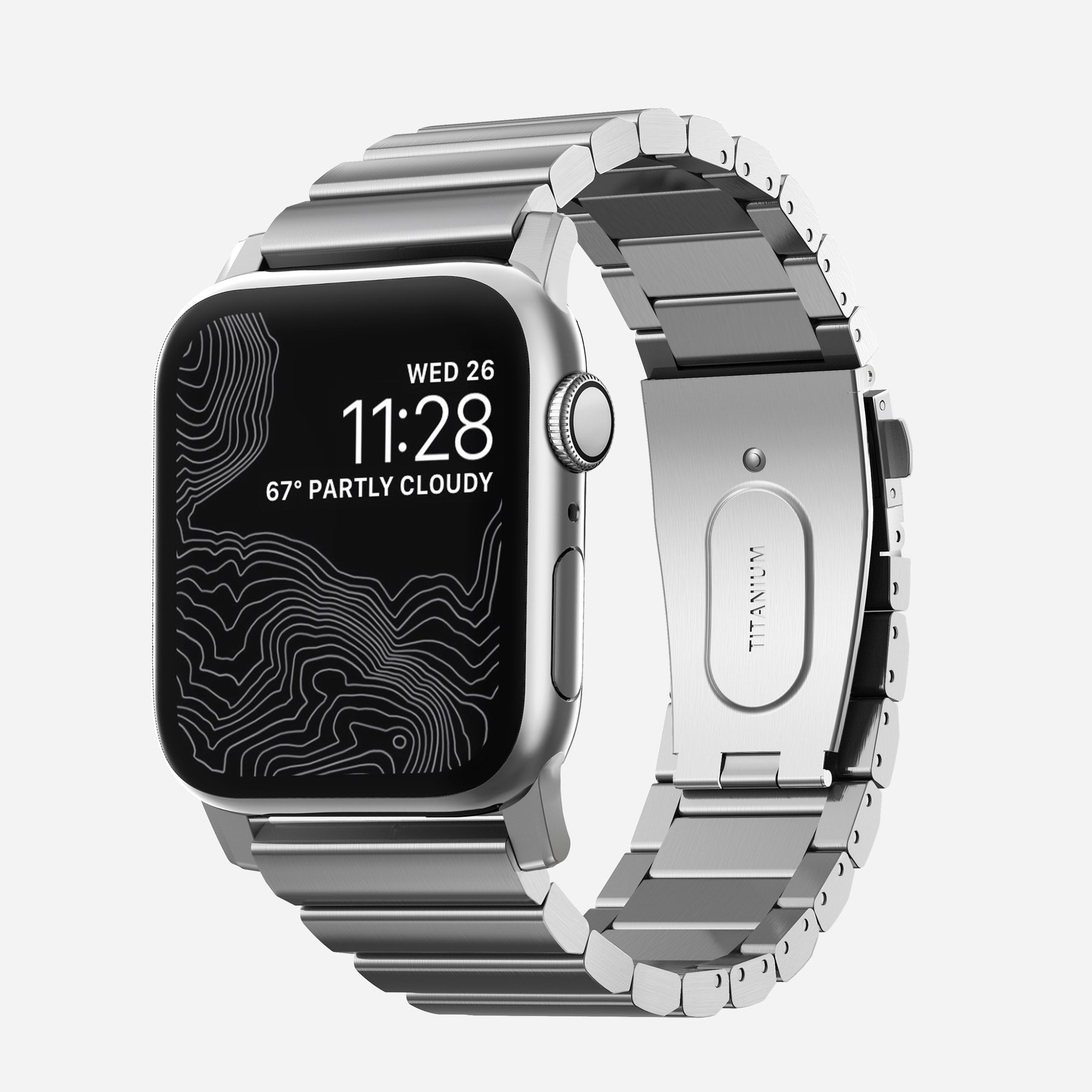 Ремешок Nomand Modern Titanium Band титановый для Apple Watch 42/44 mm серебро